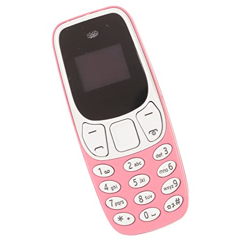 Kleines -Mobiltelefon, 0,66-Zoll-Handy Im Brieftaschenformat, Entsperrtes 2G-GSM-Dual-SIM-Handy, Freisprech-Bluetooth-Wählgerät, 380-mAh-Akku (Rosa) von Bewinner