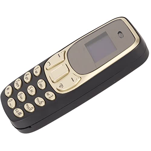 Kleines -Mobiltelefon, 0,66-Zoll-Handy Im Brieftaschenformat, Entsperrtes 2G-GSM-Dual-SIM-Handy, Freisprech-Bluetooth-Wählgerät, 380-mAh-Akku (Schwarz und Gold) von Bewinner