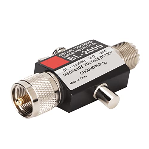 Koaxial Ableiter, PL259 Buchse auf Stecker, 400 W, Verlustarmer VSWR Überspannungsschutz, Koaxial Ableiter Zum Aufbau von Antennen für Transceiver, Empfänger Usw von Bewinner