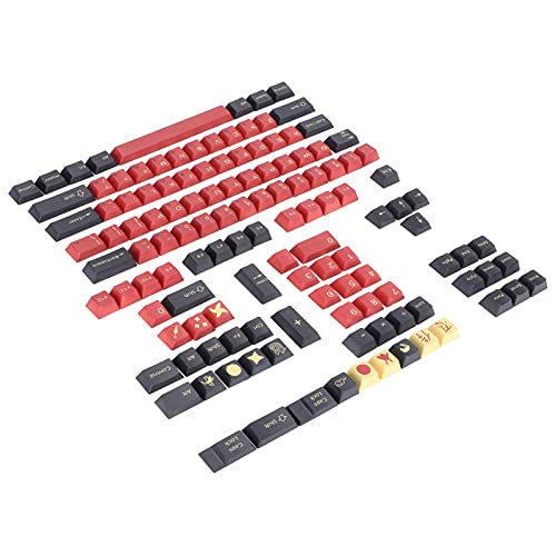 Mechanische Tastatur Ersatz-Tastenkappen, 128 Tasten Universal Japanische Tastenkappen, PBT Sublimierte Tastenkappen, Mit Wellenabzieher, Ergonomisches Design, Für Alle von Bewinner