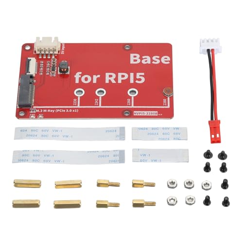 Bewinner NVPI5 2280B SSD-Basis-Peripherieplatine mit Zwei LED-Anzeigen, Entwickelt für RasPi 5, Unterstützt M.2 Key-M NVMe SSD für 2230 2242 2260 2280, Kompatibel mit 8 GB, 4 GB, 2 GB, 1 GB von Bewinner