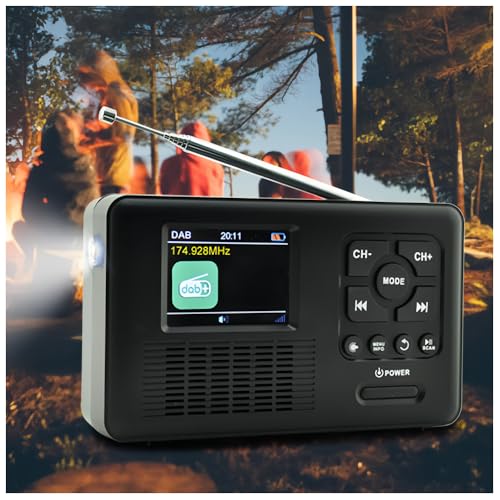 Notfall-Kurbel-Wetterradio, Solar-Handkurbel, Tragbares DAB-UKW-Radio, Bluetooth 5.0, 4-Wege-Notfallradio mit Taschenlampe, Speicherkarte, MP3-Wiedergabe von Bewinner