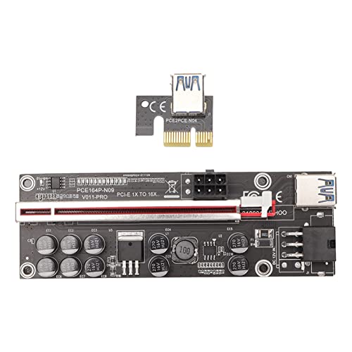 PCIE Riser für Ethereum Bitcoin Miner Rigs, 1x Bis 16x Adapter 10 Kondensator Riser Adapterkarte mit 0,6m USB 3.0 Verlängerungskabel 6 PIN Kabel GPU Riser von Bewinner