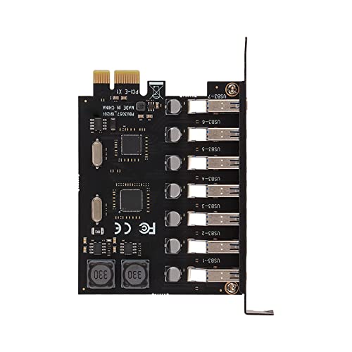 PCIE zu USB 3.0 Erweiterungskarte, 5 Gbit/s Hochgeschwindigkeits 4A Netzteil über Chip PCB mit 7 USB3.0 Anschlüssen für Desktop PC Hostkartenunterstützung von Windows von Bewinner