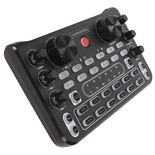 Professioneller Audiomixer, Voice Changer Live-Soundkarte mit Mehreren Soundeffekten, Externe Soundkarte mit Geräuschunterdrückung für Musikaufzeichnung, Streaming, Podcasting, von Bewinner