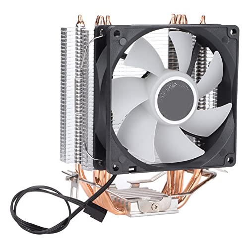 RGB CPU Luftkühler, Computer CPU Lüfter RGB 90mm 3pin 4 Heatpipes Geräuschloser Betrieb Plug and Play CPU Lüfter Weite Kompatibilität (einzelner Lüfter) von Bewinner