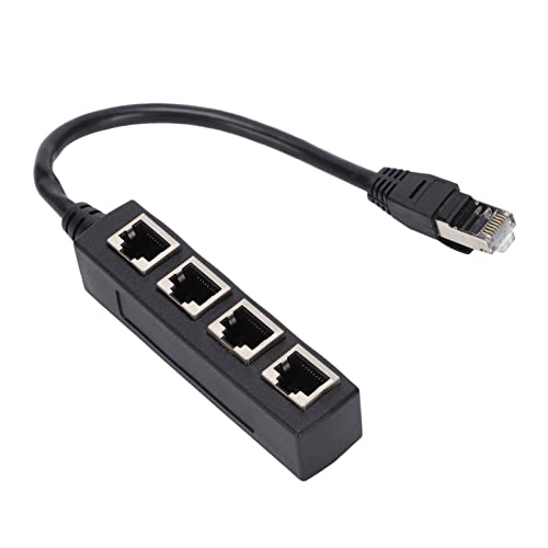 RJ45-Ethernet-Splitter, RJ45 1 Stecker auf 4 Buchsen, LAN-Ethernet-Kabel-Splitter, LAN-Ethernet-Buchse, Stecker-Adapter für Alle Netzwerke, Häuser und Büros von Bewinner
