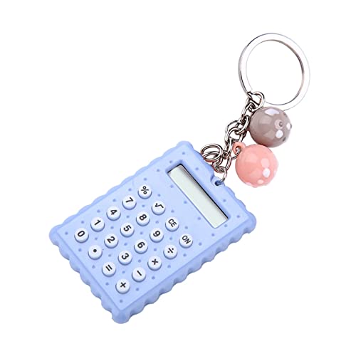Rechner, Tragbarer Taschenrechner mit Hochwertigem PVC-Material + Metall-Schlüsselanhänger, Stilvoller Taschenrechner in Candy-Farbe Schlüsselanhänger-Rechner (Blau) von Bewinner