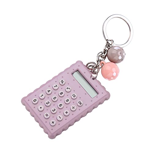 Rechner, Tragbarer Taschenrechner mit Hochwertigem PVC-Material + Metall-Schlüsselanhänger, Stilvoller Taschenrechner in Candy-Farbe Schlüsselanhänger-Rechner (Gräuliches von Bewinner