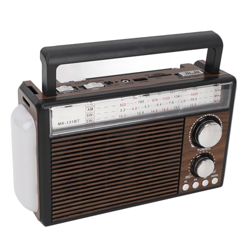 Retro-AM-FM-Radio, Tragbares Kurzwellen-Vintage-Radio mit Antenne und BT-Chip, Batteriebetriebenes oder Wechselstrom-Retro-Radio mit Großem Bluetooth-Lautsprecher für die Küche Retro-AM-FM-Radio, Tragbares Kurzwellen-Vintage-Radio mit Antenne und BT-Chip, Batteriebetriebenes oder Wechselstrom-Retro-Radio mit Großem Bluetooth-Lautsprecher für die Küche von Bewinner
