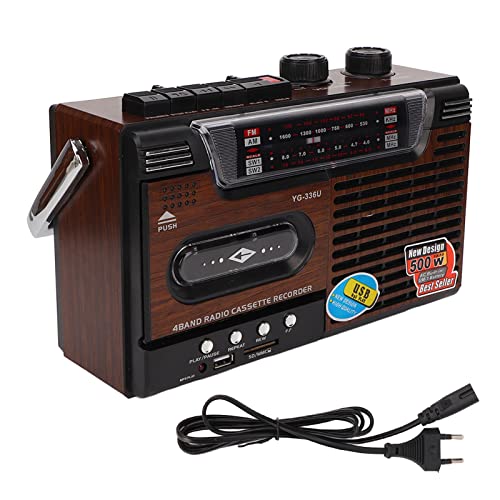 Retro Boombox Kassettenspieler, AM/FM Radio, Stereo, Tragbare Boombox, Retro Home Audio Stereo AM/FM Radiokassette mit Großem Lautsprecher und Kopfhöreranschluss, Unterstützung für(EU) von Bewinner