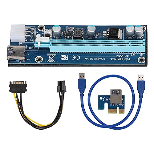 Riser Board,USB3.0 PCI-E 1x bis 16x Riser Adapterkarte Mit IDE 4Pin zu 6 poligem Netzkabel, PCI-E-Grafikkarte Riser Extender-Karte für Miner Machine Riser Board,USB3.0 PCI-E 1x bis 16x Riser Adapterkarte Mit IDE 4Pin zu 6 poligem Netzkabel, PCI-E-Grafikkarte Riser Extender-Karte für Miner Machine von Bewinner