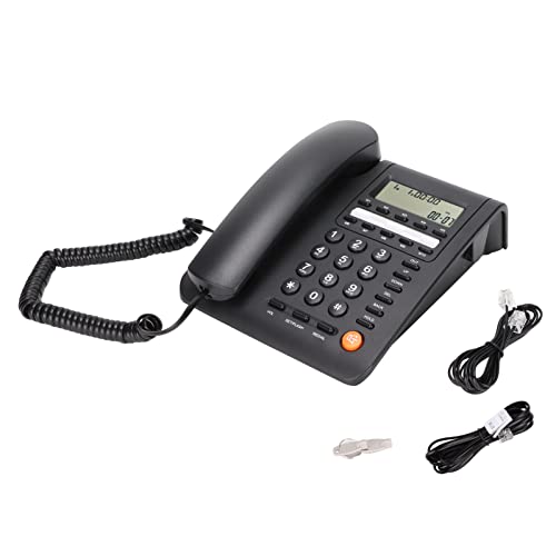 Schnurgebundenes Telefon mit Anrufer ID Anzeige, 16 Bit LCD Display, Schnurgebundenes Tischtelefon mit 3 Weckern, Schnurgebundene Festnetztelefone für das Home Hotel Office von Bewinner