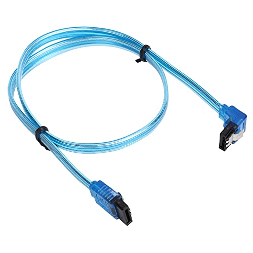 Serielles Kabel, 48 cm 7-Pin-Ellbogenkopf-Kupferkern-Festplattenkabel für die Datenkommunikation, 18,9-Zoll-Ellbogenkopf-Serail-Kabel für HDD-SDD, Blau (#1) von Bewinner