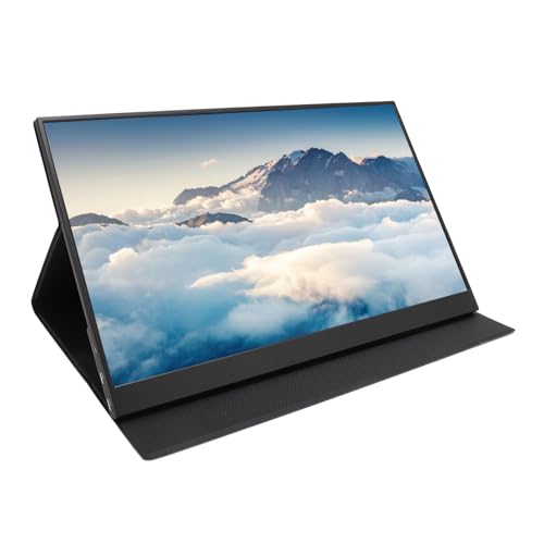 Tragbarer Display 15,6 Zoll, FHD 1080P USB C HDMI Gaming Ultra Slim IPS Display mit Abdeckung, HDR Zweiter Externer Display mit Integriertem Lautsprecher für Laptop, Desktop, von Bewinner