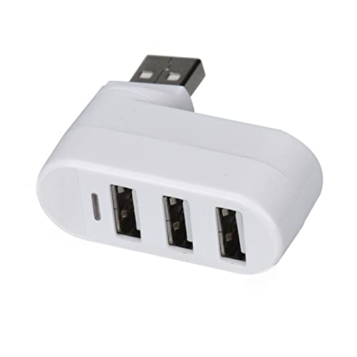 USB 2.0 Hub mit 3 Anschlüssen, um 90°/180° Drehbar, Tragbare Drehbare USB Dockingstation für Laptop/Desktop/Geschenke, Unterstützt Hot Swap fähig (Weiß) von Bewinner