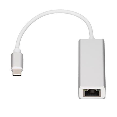 USB C zu Ethernet Adapter, USB C zu RJ45 Netzwerk RJ45 LAN Wired Adapter Stabiler Übertragungskonverter für Laptop mit A Typ C Port Silber (100 Billionen) von Bewinner