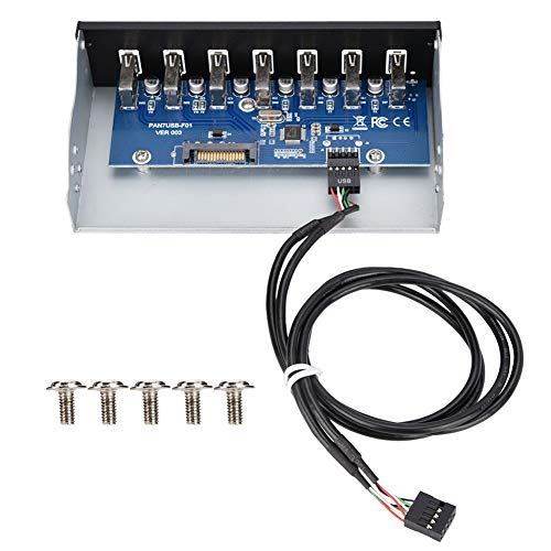 USB-Frontplatte, 5,25-Zoll-Computer-Box mit interner USB-Hub-Box und 7-Port-USB2.0-Schnittstelle für verlustfreie Datenübertragung, USB Hub Drive Panel von Bewinner