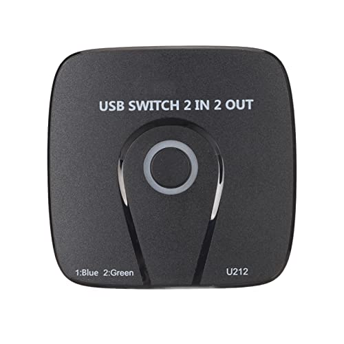 USB-Switch-Selektor, 2 in 2 aus USB-Switcher Nahtlose Schaltung, USB-Switcher 2 in 2 Out für 2 Computer Teilen Drucker-Maus-Tastatur Webcam Desktop-Controller von Bewinner