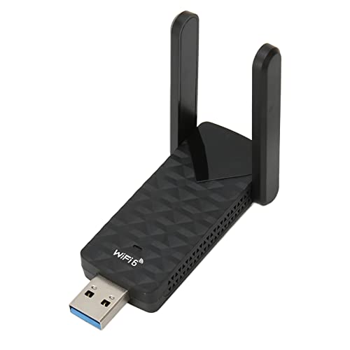 USB WiFi 6 Adapter, USB WiFi Adapter für PC Laptop Desktop 5GHz/1201Mbps + 2.4GHz/600Mbps Wireless USB WiFi Dongle mit 2 High Gain WiFi Antennen für Win 11 10 von Bewinner