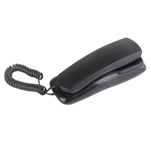 Wandmontiertes Telefon, Schnurgebundener Festnetzanschluss für Hotel/Zuhause/Büro/Geschäft, Unterstützung für Freisprechanrufe (Schwarz) von Bewinner