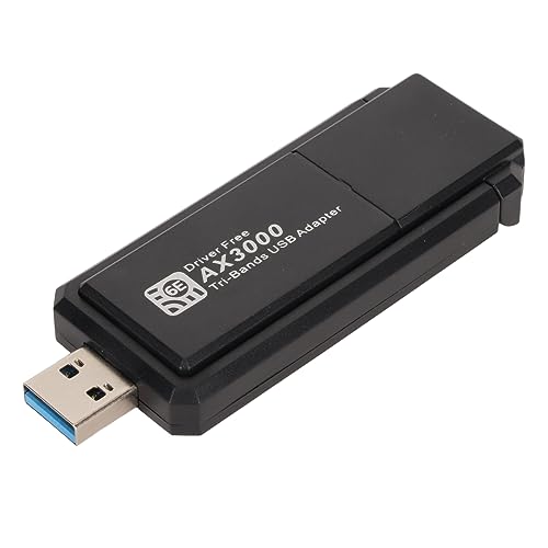 Wireless USB WiFi 6 Adapter für PC, 3000Mbps WiFi Dongle USB 3.0 2.4G 5G 6G Wireless Netzwerk Adapter, Tri Band 574Mbps 2.4G, 2402Mbps 5G, 2402Mbps 6G, Unterstützt Windows 10 11 von Bewinner