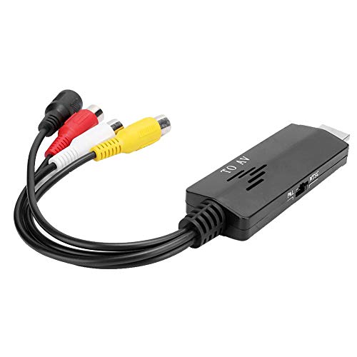 Bewinner1 HDMI-zu-AV-Wandler, Composite-Videokonverter für Cinch-Kabel zu Fernsehgeräten/VHS/VCR/DVD-Rekordern, Stecker-Buchse-Wandler für CVBS-Composite-Cinch-Video von Bewinner1