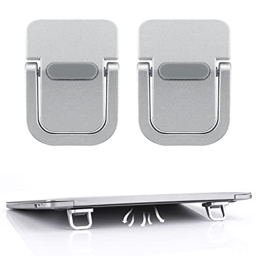 Bewudy Mini Laptopständer, 2pcs Faltbarer Unsichtbar Laptop Halterung, Verstellbarer Notebook Ständer tragbarer Tastatur-Erhöhung für Schreibtisch Computer Tastatur (Silber) von Bewudy