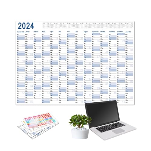 365-Tage-Jahreskalender - Jährlicher ganzjähriger großer Kalender - Großer 365-Tage-Posterkalender mit doppelseitigem Aufkleber für schulische und akademische Arbeiten Bexdug von Bexdug