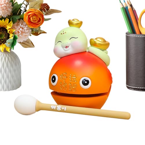 Bexdug Fischtrommel, Fisch -Percussion -Instrument - Zen Drum | Mokugyo Neujahr Schlangenfischtempel Block Zen Meditation Percussion Instrument für Desktop -Ornament von Bexdug
