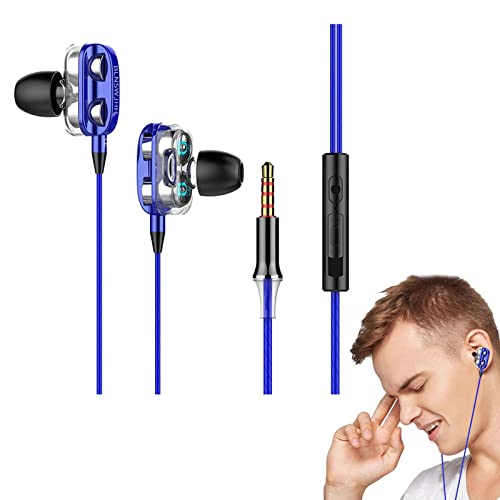 Bexdug Ohrhörer mit Kabel - Ohrhörer für Spiele mit Mikrofon, geräuschisolierende Spielkopfhörer | 3,5-mm-Klinken-Ohrhörer mit Mikrofon für PC, Mobiltelefon, Spielgerät von Bexdug
