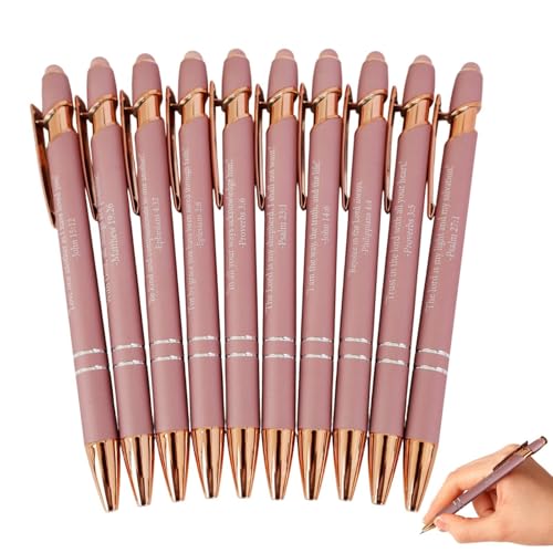 Bexdug Schriftstifte, Bibelverse | Bibelvers Ballpoint Stift für Frauen Männer - Set von 10 Schreibwerkzeugen für Klassenzimmerpreise Kirche Sonntag Schullehrer Wertschätzung, schwarze Tinte Bexdug Schriftstifte, Bibelverse | Bibelvers Ballpoint Stift für Frauen Männer - Set von 10 Schreibwerkzeugen für Klassenzimmerpreise Kirche Sonntag Schullehrer Wertschätzung, schwarze Tinte von Bexdug