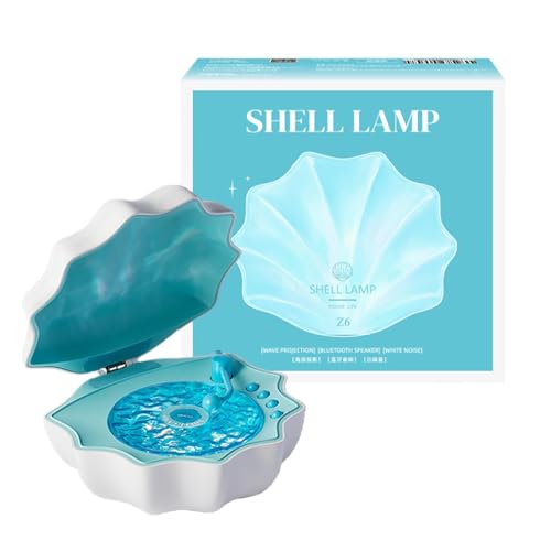 Bexdug Shell-Lautsprecherlampe,Shell-Lautsprecher mit Beleuchtung - Duschlautsprecher mit Umgebungslicht | Wave Music Player Stimmungslampe, verstellbares Nachtlicht für Schlafzimmer, Wohnzimmer von Bexdug