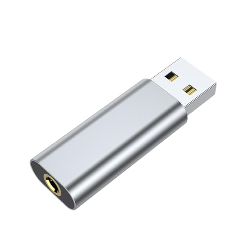 Bexdug USB-zu-Audio-Buchse | 3,5-mm-USB-Kopfhöreradapter Plug and Play,Universelle Soundkarte, treiberfreies USB-Audio-Interface, tragbares USB-Audio für Laptop, Desktop, PC von Bexdug