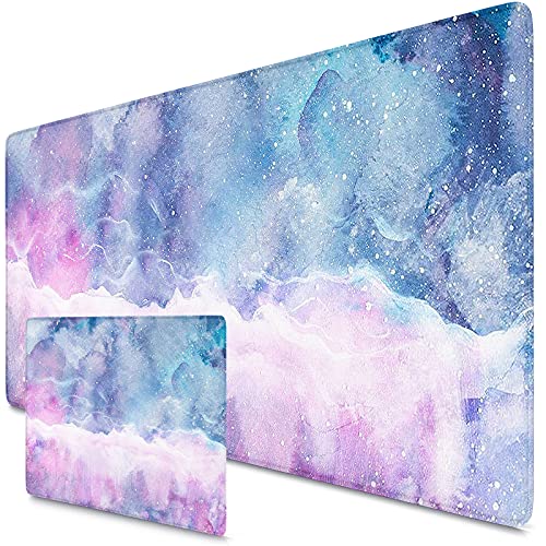 Beydodo Mauspad XXL, 900X400X3MM Mousepad Tischunterlage Large Size Multifunktionales, Großes Mauspad für Sternenhimmel-Roaming, Pink Marmorelemente von Beydodo