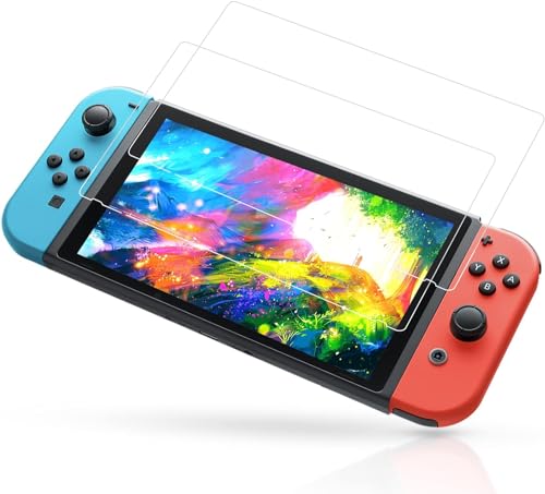 Beyeah 3 Stück Schutz Glas Kompatibel für Nintendo Switch 8 Zoll 2023 Modell, Schutzfolie Mit Positionierhilfe, 9H Härte Schutzglas, Anti-Kratz, HD Klar, Anti-Bläschen von Beyeah