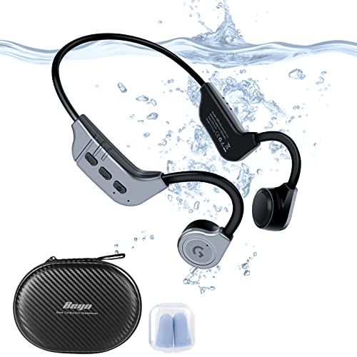 Knochenleitungs-Kopfhörer, ultraleicht, IPX8-wasserdicht, Schwimmkopfhörer, Bluetooth 5.3, offenes Ohr, kabellose Ohrhörer mit Mikrofon, MP3-Play-Player, integrierter 32G-Speicher mit Hülle zum Knochenleitungs-Kopfhörer, ultraleicht, IPX8-wasserdicht, Schwimmkopfhörer, Bluetooth 5.3, offenes Ohr, kabellose Ohrhörer mit Mikrofon, MP3-Play-Player, integrierter 32G-Speicher mit Hülle zum von Beyn