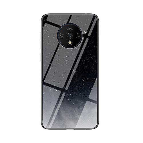 BeyondTop Gradient Hülle für OnePlus 7T Schlanke und Dünne Stoßfest Handytasche Rückseite mit TPU-Kanten Handyhülle für OnePlus 7T (Halbmond Sternenhimmel) von BeyondTop