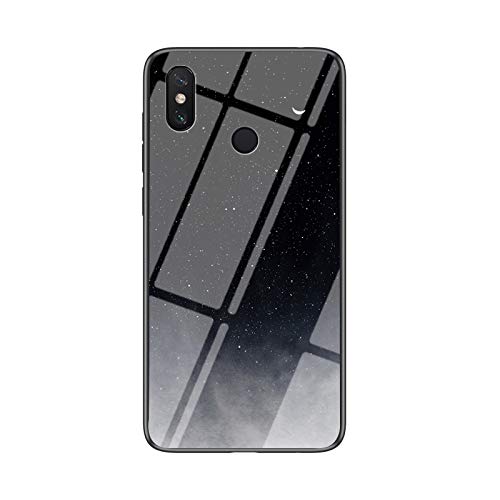 BeyondTop Gradient Hülle für Xiaomi Mi Mix 3 5G Schlanke und Dünne Stoßfest Handytasche Rückseite mit TPU-Kanten Handyhülle für Xiaomi Mi Mix 3 5G (Halbmond Sternenhimmel) von BeyondTop