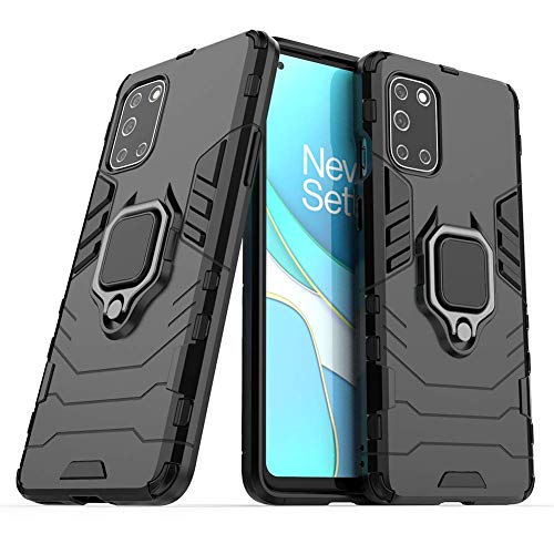 BeyondTop Hülle Rugged Armor für OnePlus 8T Handyhülle Rückseite mit 360 Grad Ring Kickstand Stoßfest und Kratzfeste Schutzhülle für OnePlus 8T-Schwarz von BeyondTop