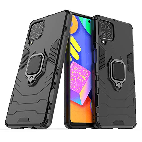 BeyondTop Hülle Rugged Armor für Samsung Galaxy F62/M62 Handyhülle Rückseite mit 360 Grad Ring Kickstand Stoßfest und Kratzfeste Schutzhülle für Samsung Galaxy F62/M62-Schwarz von BeyondTop