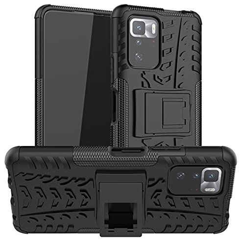 BeyondTop Hülle Rugged Armor für Xiaomi Poco X3 GT Handyhülle Stoßfest und Kratzfeste mit Ständerfunktion Rückseite Schutzhülle für Xiaomi Poco X3 GT-Schwarz von BeyondTop