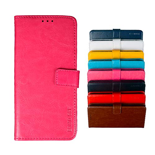 BeyondTop Hülle für Apple iPhone SE (2020)/iPhone 9 PU Leder Brieftasche Case mit Stand Funktion und Magnetisch Schnalle Flip Handyhülle für Apple iPhone SE (2020)/iPhone 9-Rose rot von BeyondTop