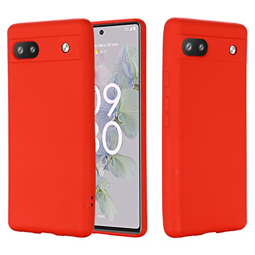 BeyondTop Hülle für Google Pixel 6a Hülle, Ultra Dünn Hochwertiges flüssiges Silikon Case, rutschfeste Schale, Handyhülle für Google Pixel 6a Stoßfeste Hülle (Rot) von BeyondTop