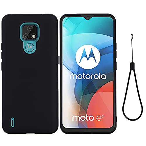 BeyondTop Hülle für Motorola Moto E7 2020 Hülle, Ultra Dünn Hochwertiges flüssiges Silikon Case, rutschfeste Schale, Handyhülle für Motorola Moto E7 2020 Stoßfeste Hülle (Schwarz) von BeyondTop