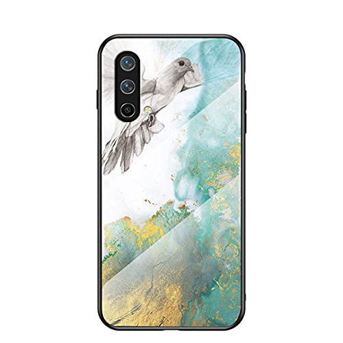 BeyondTop Hülle für OnePlus Nord CE 5G Hülle Marmor Gehärtetem Glas & Silikon Rand Hybrid Hardcase Stoßfest Kratzfest Handyhülle Dünn Case Handyhülle für OnePlus Nord CE 5G (Gelb) von BeyondTop