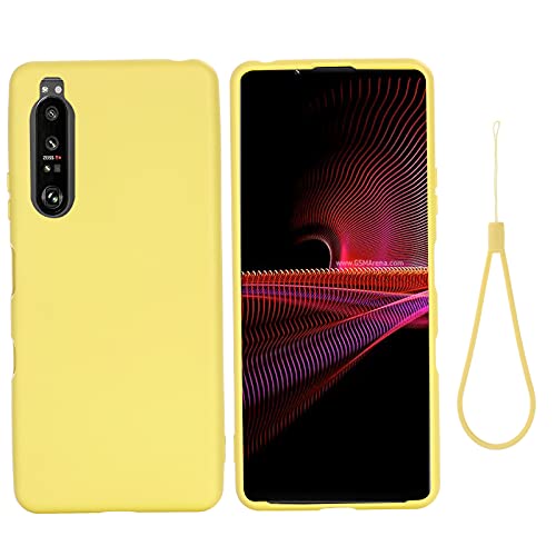 BeyondTop Hülle für Sony Xperia 1 III Hülle, Ultra Dünn Hochwertiges flüssiges Silikon Case, rutschfeste Schale, Handyhülle für Sony Xperia 1 III Stoßfeste Hülle (Gelb) von BeyondTop
