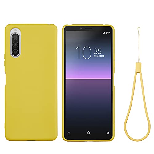 BeyondTop Hülle für Sony Xperia 10 II Hülle, Ultra Dünn Hochwertiges flüssiges Silikon Case, rutschfeste Schale, Handyhülle für Sony Xperia 10 II Stoßfeste Hülle (Gelb) von BeyondTop