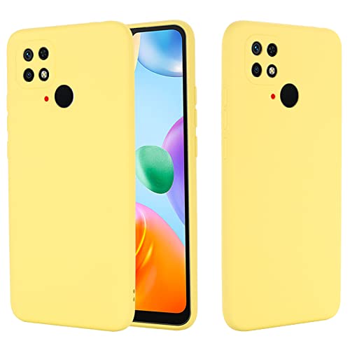 BeyondTop Hülle für Xiaomi Redmi 10C 4G Hülle, Ultra Dünn Hochwertiges flüssiges Silikon Case, rutschfeste Schale, Handyhülle für Xiaomi Redmi 10C 4G Stoßfeste Hülle (Gelb) von BeyondTop