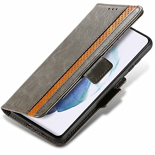 BeyondTop Hülle für ZTE Axon 30 Ultra 5G Hülle, Premium PU Leder Spleißen Schutzhülle Abdeckung, Magnetverschluss,Tasche Leder Flip Case Brieftasche Etui für Schutzhülle für ZTE Axon 30 Ultra 5G-Grau von BeyondTop